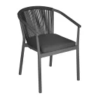 Stackable Chair with Aluminum Seat with Cushion and Rope Back - Aria Viadurini