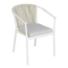 Stackable Chair with Aluminum Seat with Cushion and Rope Back - Aria Viadurini