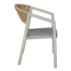 Stackable Chair with Textilene Seat and Twist Wicker Back - Passion Viadurini