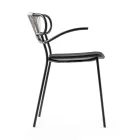 Stackable Chair with Metal Structure and Rope Made in Italy, 2 Pieces - Trosa Viadurini