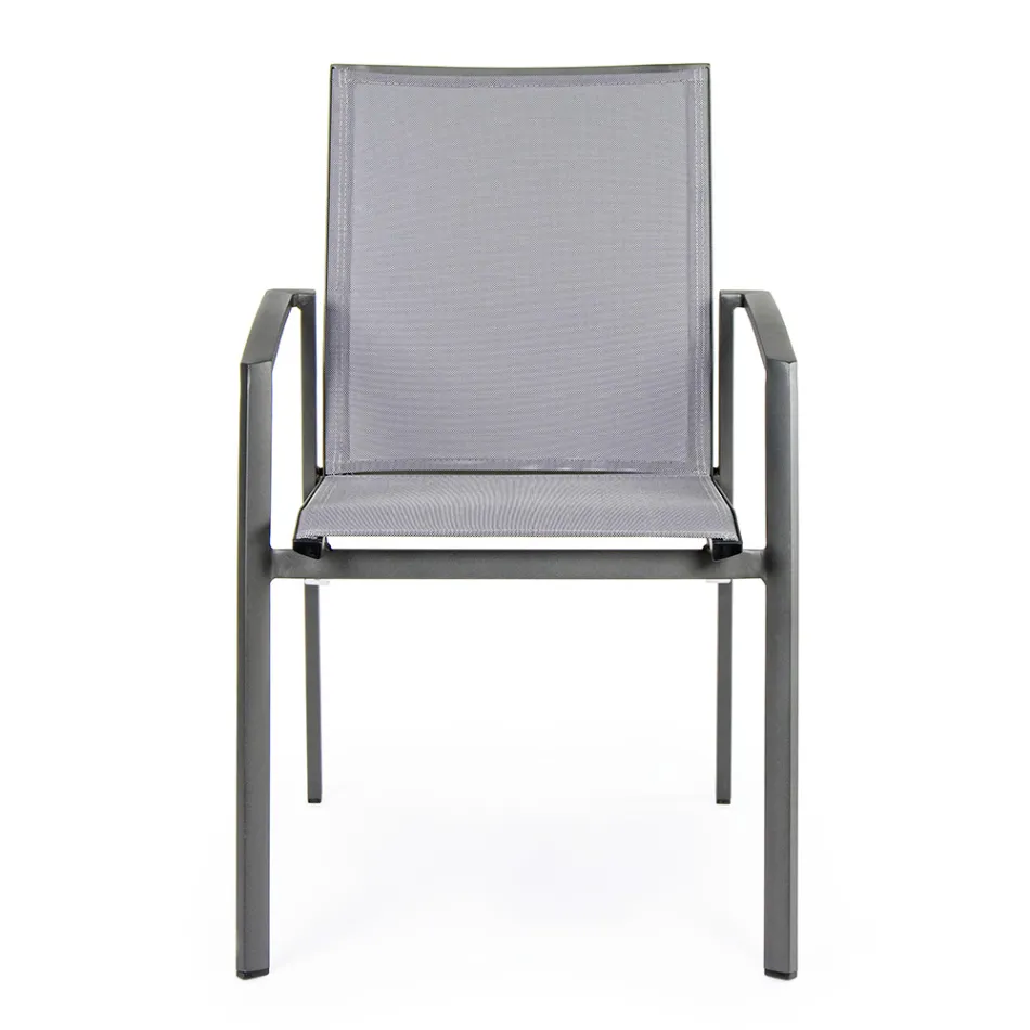 Stackable Outdoor Chair in Painted Aluminium, Homemotion, 4 pieces - Odelia Viadurini