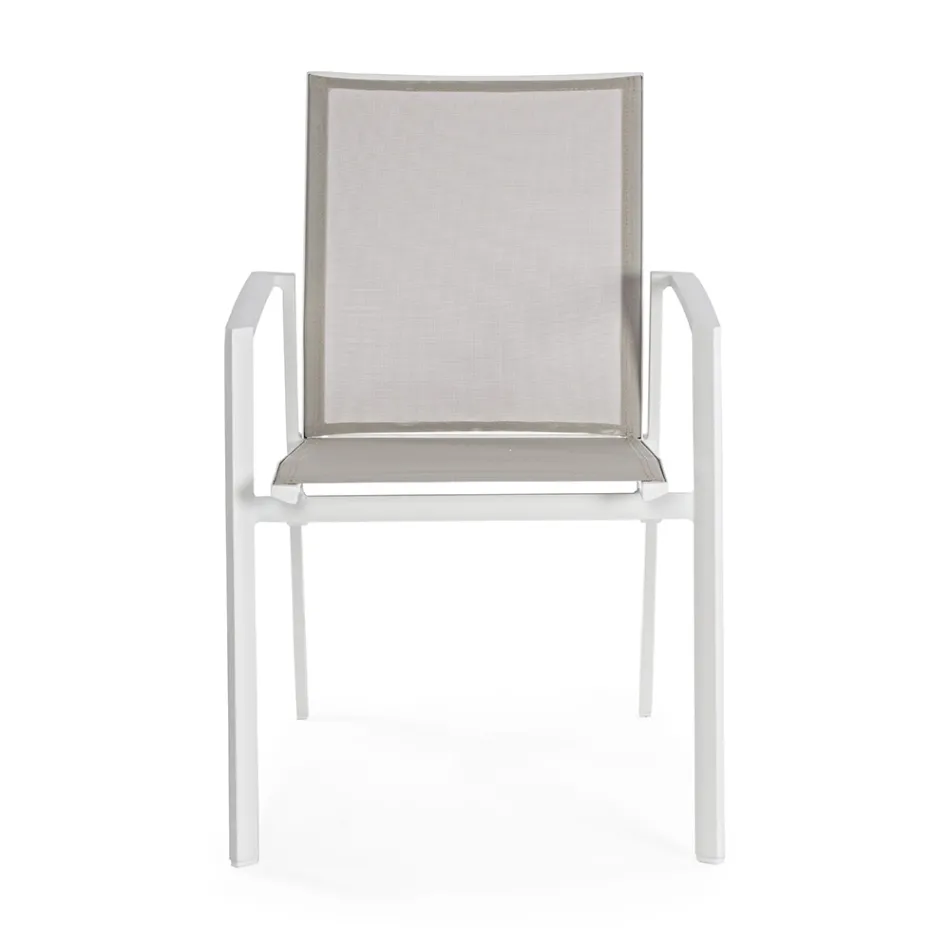 Stackable Outdoor Chair in Painted Aluminium, Homemotion, 4 pieces - Odelia Viadurini