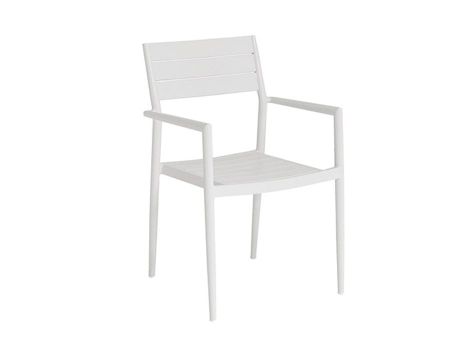 Stackable Outdoor Chair with Aluminum Structure, 2 Pieces - Ritchie Viadurini