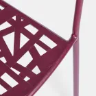 Stackable Outdoor Chair in Matt Finish Steel, 4 Pieces - Ralia Viadurini