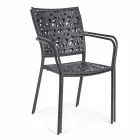 Stackable Outdoor Chair in Matt Finish Steel, 4 Pieces - Ralia Viadurini