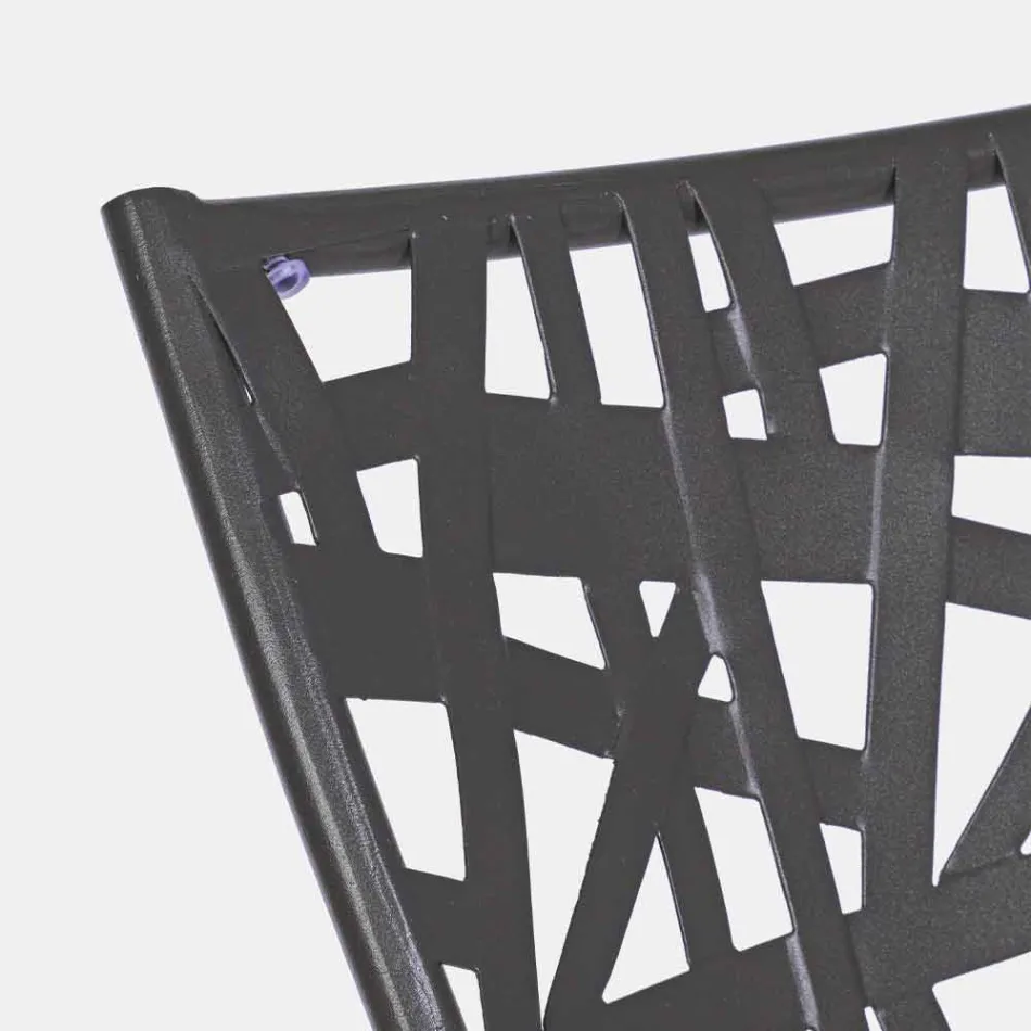 Stackable Outdoor Chair in Matt Finish Steel, 4 Pieces - Ralia Viadurini