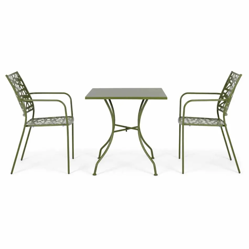 Stackable Outdoor Chair in Matt Finish Steel, 4 Pieces - Ralia Viadurini