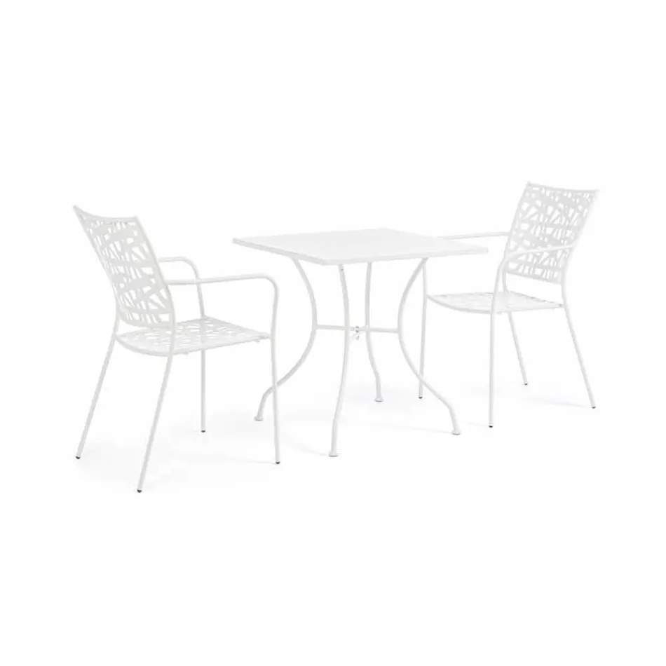 Stackable Outdoor Chair in Matt Finish Steel, 4 Pieces - Ralia Viadurini