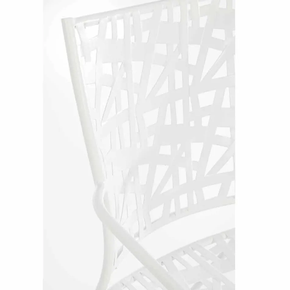 Stackable Outdoor Chair in Matt Finish Steel, 4 Pieces - Ralia Viadurini