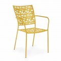 Stackable Outdoor Chair in Matt Finish Steel, 4 Pieces - Ralia