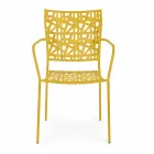 Stackable Outdoor Chair in Matt Finish Steel, 4 Pieces - Ralia Viadurini