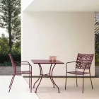 Stackable Outdoor Chair in Matt Finish Steel, 4 Pieces - Ralia Viadurini