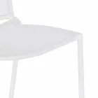 Stackable Outdoor Chair in White Painted Steel, 4 Pieces - Jaila Viadurini