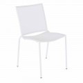 Stackable Outdoor Chair in White Painted Steel, 4 Pieces - Jaila