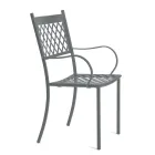 Stackable Outdoor Chair in Galvanized Steel Made in Italy 4 Pieces - Celia Viadurini