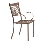 Stackable Outdoor Chair in Galvanized Steel Made in Italy 4 Pieces - Celia Viadurini