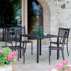 Stackable Outdoor Chair in Galvanized Steel Made in Italy 4 Pieces - Celia Viadurini