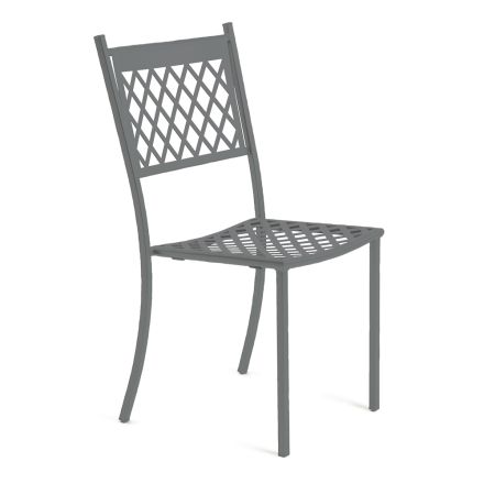 Stackable Outdoor Chair in Galvanized Steel Made in Italy 4 Pieces - Celia Viadurini