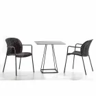 Stackable Outdoor Chair in Rope and Anthracite Metal, 4 Pieces - Drusilla Viadurini
