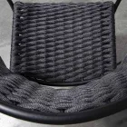 Stackable Outdoor Chair in Rope and Anthracite Metal, 4 Pieces - Drusilla Viadurini