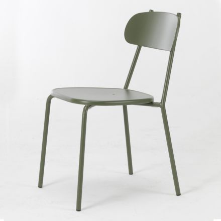Stackable Outdoor Chair in Colored Metal Made in Italy 4 Pieces - Pixie Viadurini