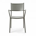 Stackable Outdoor Chair in Painted Metal Made in Italy, 8 Pieces - Lina