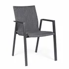 Stackable Outdoor Chair in Fabric and Painted Aluminum, 4 Pieces - Assia Viadurini