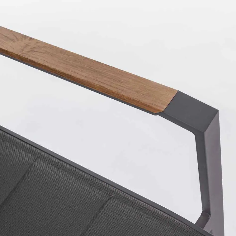 Stackable Outdoor Chair in Textilene and Anthracite Aluminum, 6 Pieces - Urban Viadurini