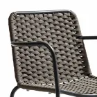 Stackable Garden Chair with Metal Armrests and Rope, 4 Pieces - Cabaret Viadurini