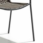 Stackable Garden Chair with Metal Armrests and Rope, 4 Pieces - Cabaret Viadurini