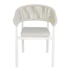 Stackable Aluminum Chair with Rope Cushion and Backrest - Frescultura Viadurini