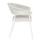 Stackable Aluminum Chair with Rope Cushion and Backrest - Frescultura Viadurini