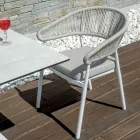 Stackable Aluminum Chair with Rope Cushion and Backrest - Frescultura Viadurini