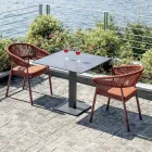 Stackable Aluminum Chair with Rope Cushion and Backrest - Frescultura Viadurini