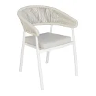 Stackable Aluminum Chair with Rope Cushion and Backrest - Frescultura Viadurini