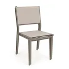 Stackable Chair in Aluminum and Textilene for the Garden, Modern Design - Franz Viadurini