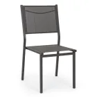 Stackable Chair in Aluminum and Textilene for the Garden, Modern Design - Franz Viadurini