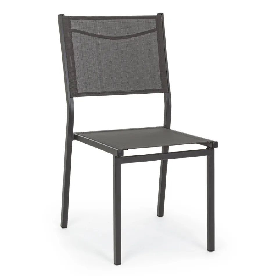 Stackable Chair in Aluminum and Textilene for the Garden, Modern Design - Franz Viadurini