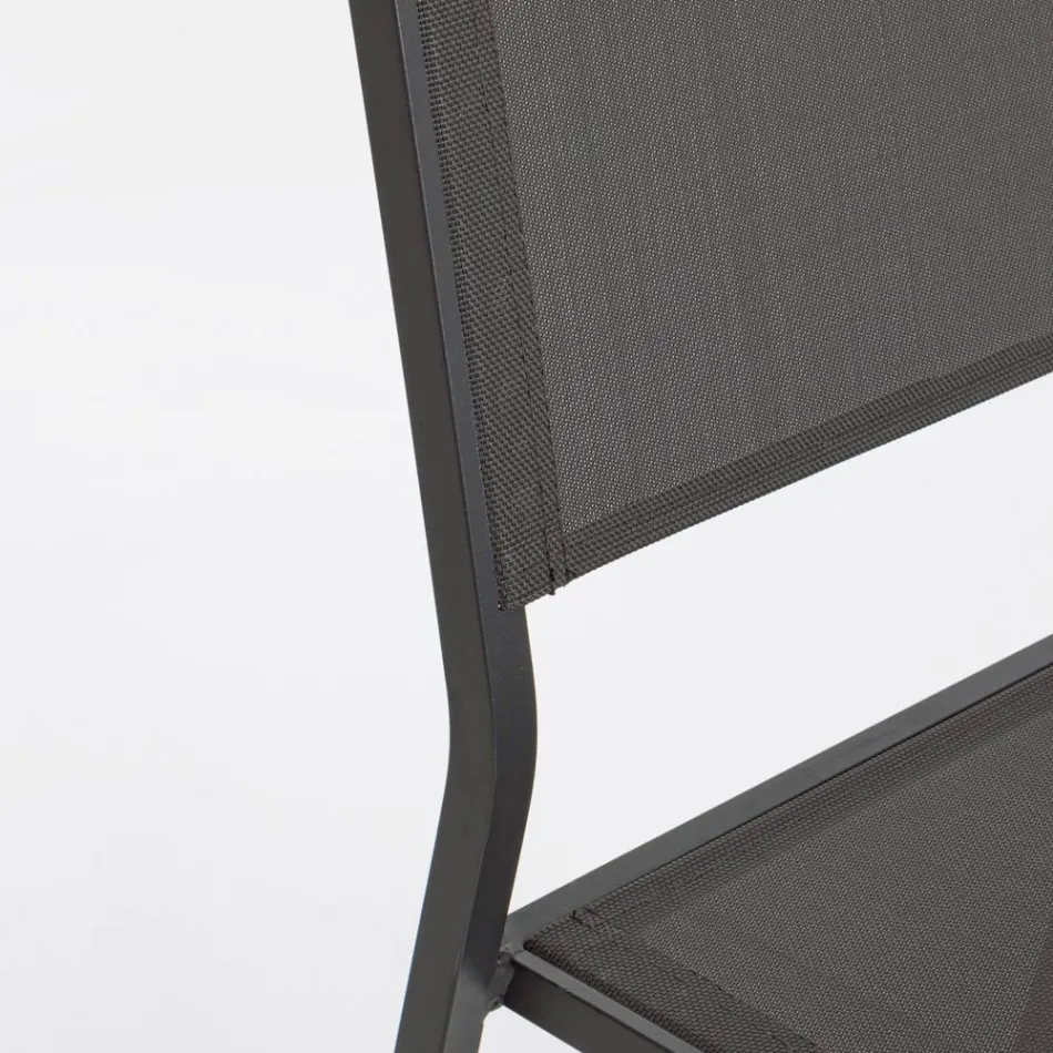 Stackable Chair in Aluminum and Textilene for the Garden, Modern Design - Franz Viadurini