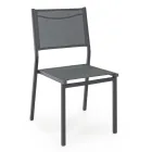 Stackable Chair in Aluminum and Textilene for the Garden, Modern Design - Franz Viadurini