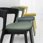 Stackable Chair in Ash with Fabric Seat Made in Italy, 2 Pieces - Oslo Viadurini