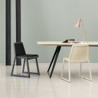 Stackable Wooden Chair with Velvet Seat Made in Italy, 2 Pieces - Leipzig Viadurini