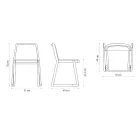 Stackable Wooden Chair with Velvet Seat Made in Italy, 2 Pieces - Leipzig Viadurini