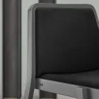 Stackable Wooden Chair with Velvet Seat Made in Italy, 2 Pieces - Leipzig Viadurini