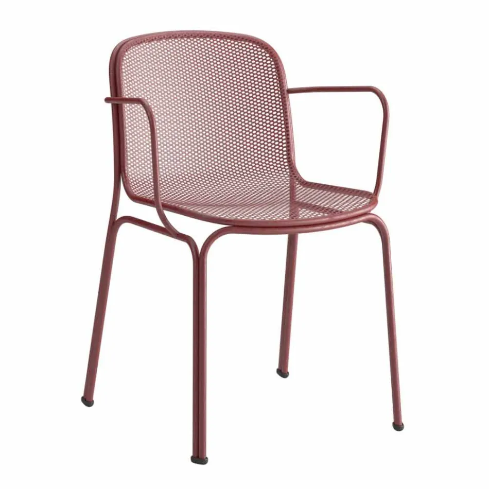 Stackable Outdoor Metal Chair Made in Italy, 4 Pieces - Verna Viadurini