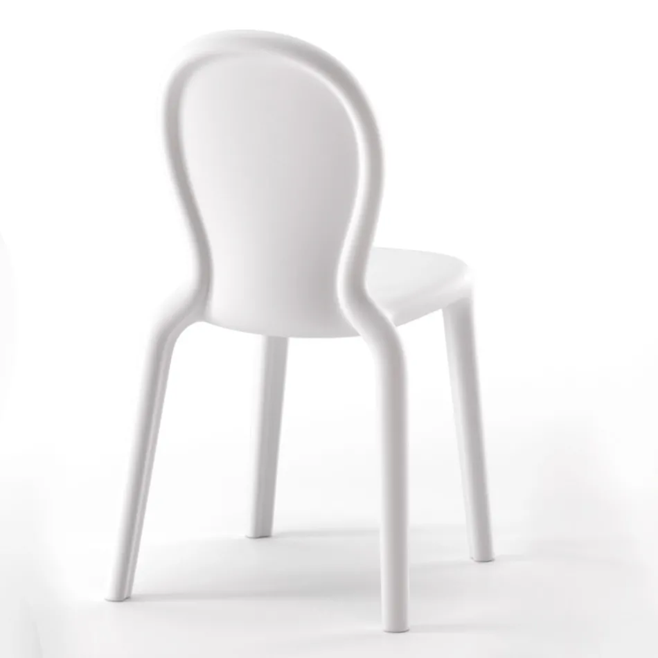 Stackable Chair in Colored Polyethylene Made in Italy, 2 Pieces - Jamala Viadurini