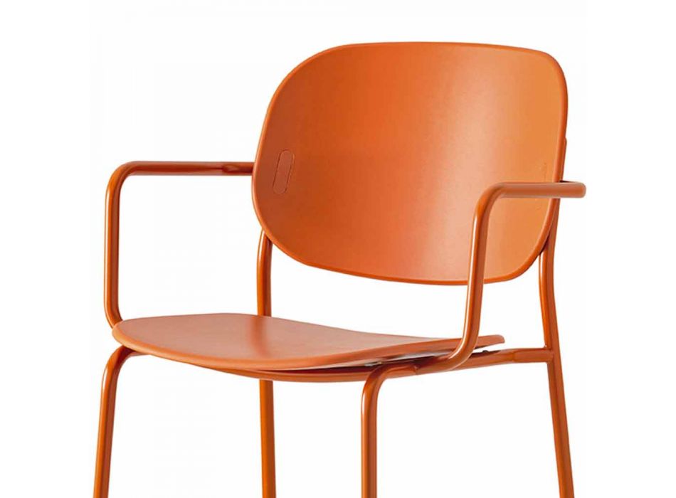 Stackable Chair in Polypropylene and Metal Made in Italy - Connubia Yo Viadurini
