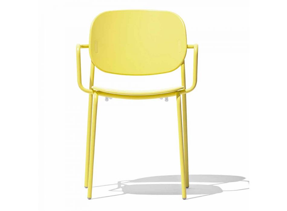 Stackable Chair in Polypropylene and Metal Made in Italy - Connubia Yo Viadurini