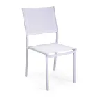 Stackable Chair in Textilene and White Aluminum Frame - Pennarello Viadurini