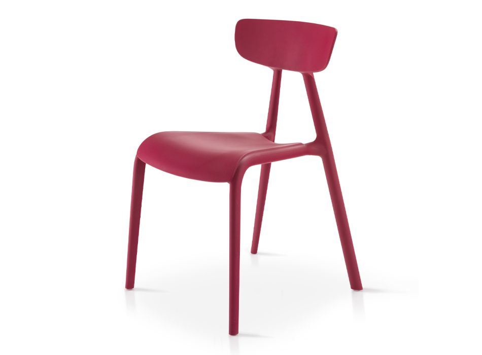 Modern Design Stackable Living Room Chair in Polypropylene 4 Pieces - Mulan Viadurini